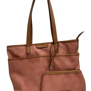 Rosetti Large Pink Tote Bag with Wristlet Zip Top Shoulder Handbag